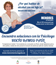 'Supernanny' impartirá una charla a padres y educadores para prevenir el consumo de alcohol en menores en Guadalajara