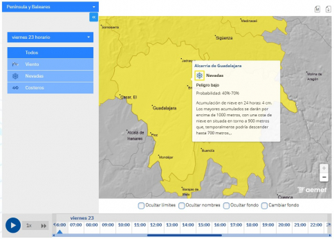 El Corredor del Henares y la Campiña, en alerta ante la llegada de nieve en cotas bajas