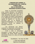 La Diócesis de Sigüenza-Guadalajara traslada la festividad del Corpus ante la histórica llegada del Papa León XIV